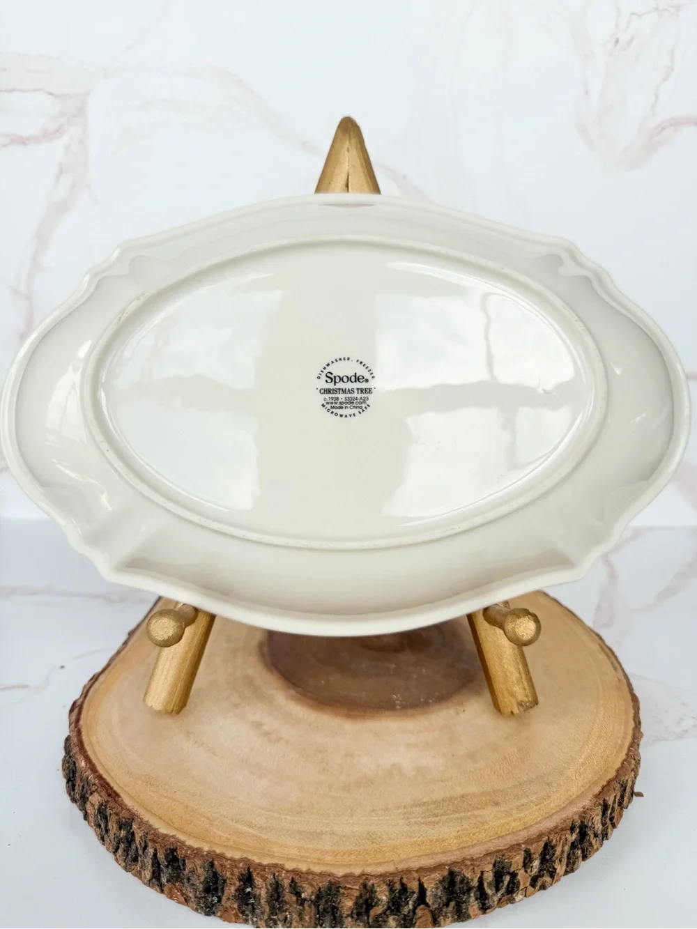 Spode Christmas Tree Merry Christmas Oval Serving Bowl Holiday Serving Bowl